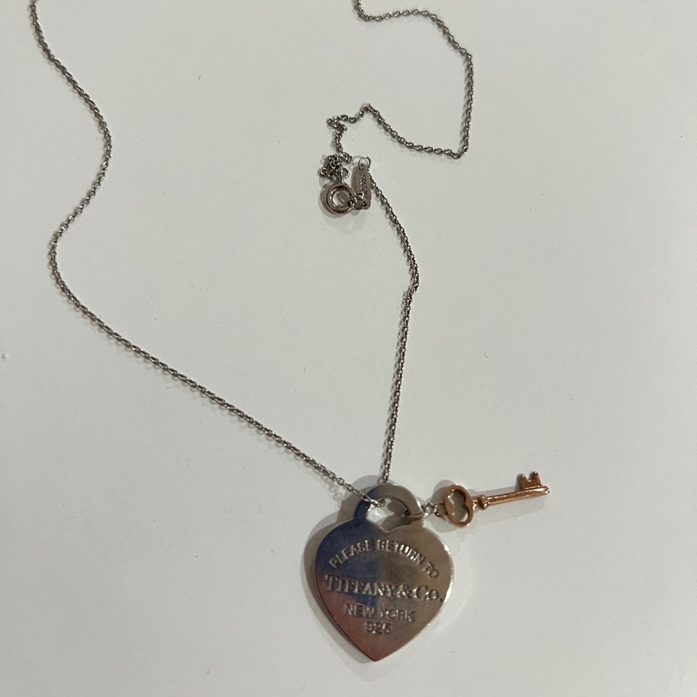 Tiffany & Co Heart Tag With Key Pendant Necklaces